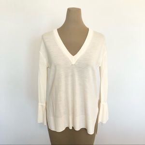 {J. Crew} Cream Tie Sleeve Sweater